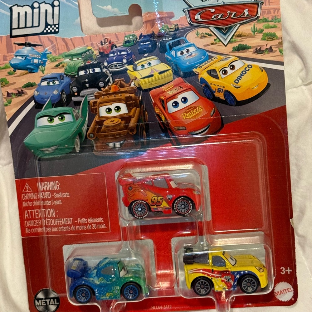 Mattel Cars Mini Racers 3-Pack - Red, Blue, Yellow